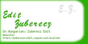 edit zuberecz business card